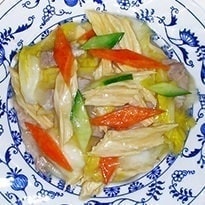 湯葉と野菜の炒め